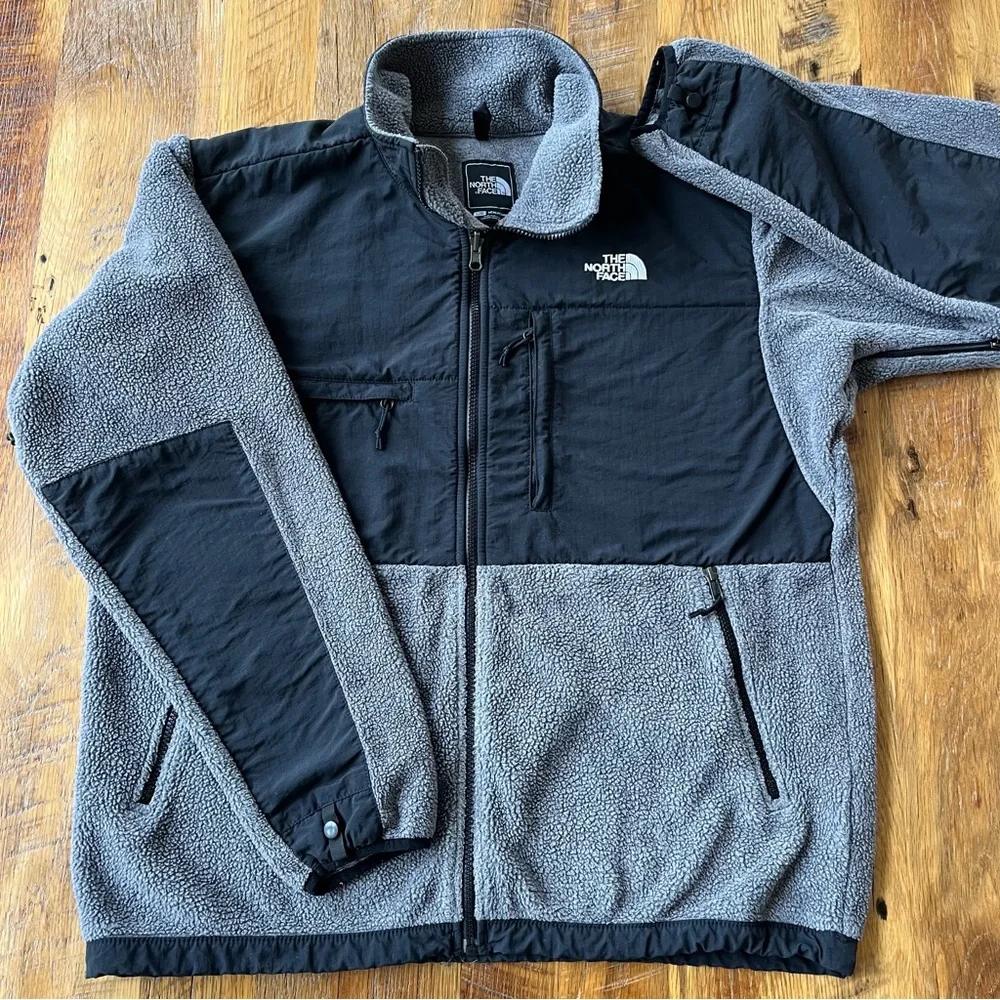 The North Face Polartec Fleece Jacket Gray Black Mens Large
